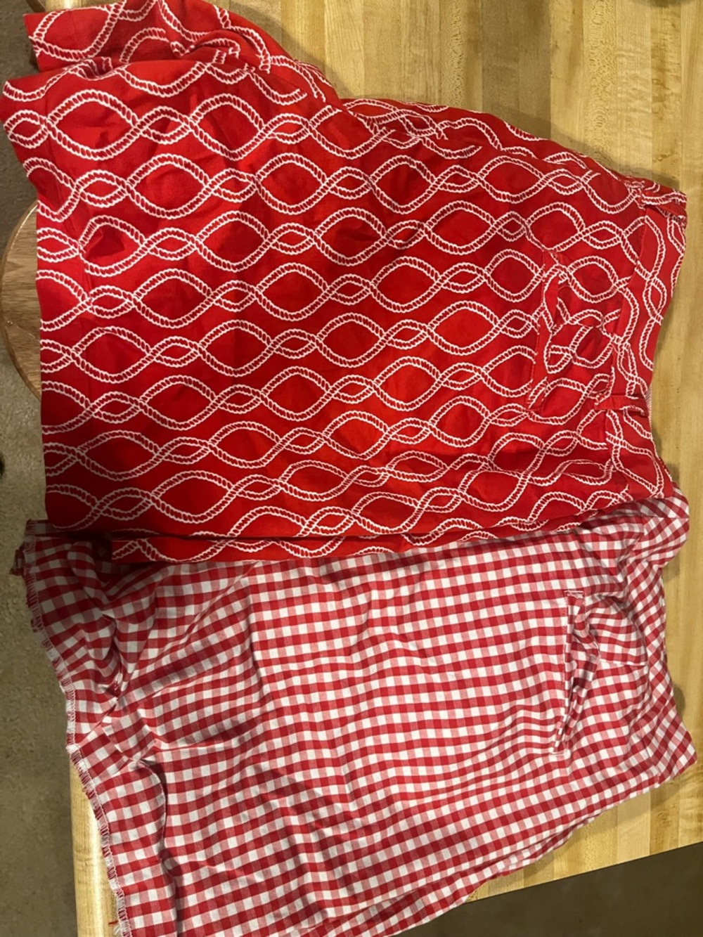 crown & ivy Red Patterned and Red Gingham Women’s Shorts (Pair)